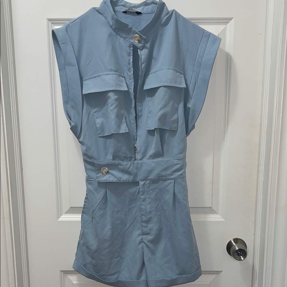 Light Blue Romper NWOT